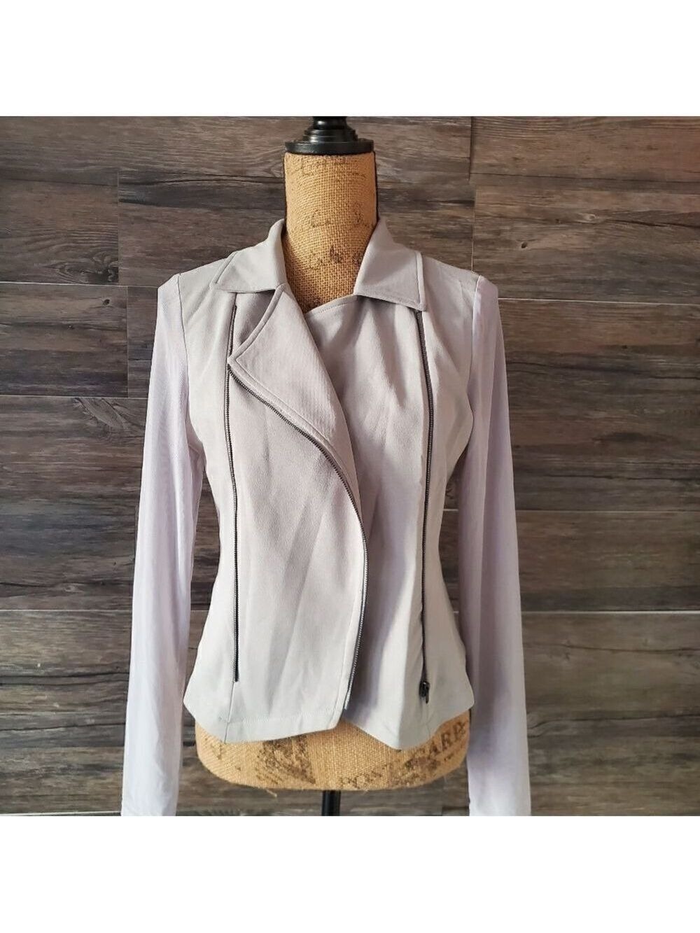 Trac Botique Jacket Multi Style Zip Up Silver Mesh Long Sleeves